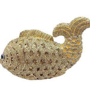 8043 Fish Rhinestone Clutch Purses Formal Evening Bags Prom Purse Wedding